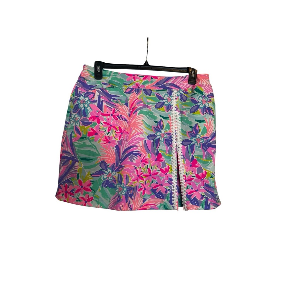 Lilly Pulitzer Luxletic Daphne Skort Size 14 UPF 50+ It Golf Pink Floral